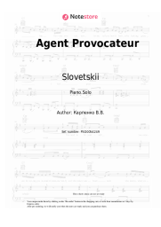 Sheet music, chords Slovetskii - Agent Provocateur