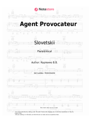 Sheet music, chords Slovetskii - Agent Provocateur