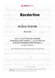 Sheet music, chords Ariana Grande, Missy Elliott - Borderline