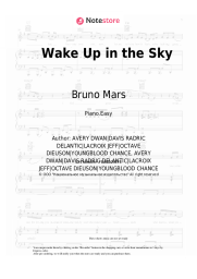 Sheet music, chords Bruno Mars, Gucci Mane, Kodak Black - Wake Up in the Sky
