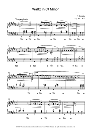 Sheet music, chords Frederic Chopin - Waltz No 7 in c sharp minor, Op. 64 No 2