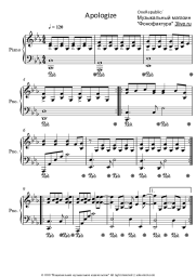 Sheet music, chords OneRepublic - Apologize