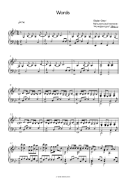 Sheet music, chords Skylar Grey - Words