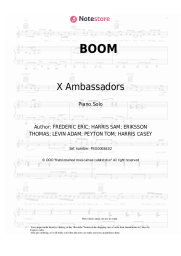 Sheet music, chords X Ambassadors - BOOM