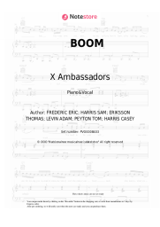 Sheet music, chords X Ambassadors - BOOM
