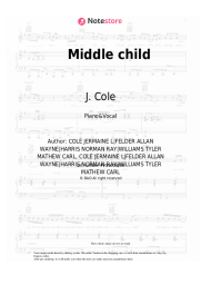Sheet music, chords J. Cole - Middle child
