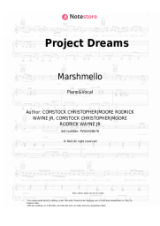 Sheet music, chords Marshmello, Roddy Ricch - Project Dreams