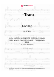 Sheet music, chords Gorillaz - Tranz