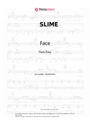 Sheet music, chords Face - SLIME