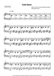 Sheet music, chords Elton John, Dua Lipa - Cold Heart