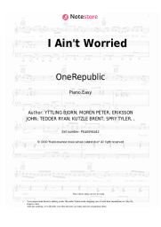Sheet music, chords OneRepublic - I Ain't Worried