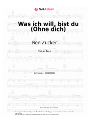 Sheet music, chords Ben Zucker - Was ich will, bist du (Ohne dich)