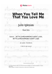 Sheet music, chords Julio Iglesias, Dolly Parton - When You Tell Me That You Love Me