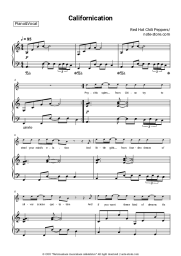 Sheet music, chords Red Hot Chili Peppers - Californication