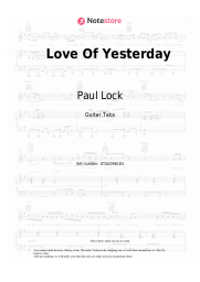 Sheet music, chords Paul Lock - Love Of Yesterday