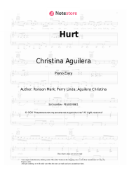 Sheet music, chords Christina Aguilera - Hurt