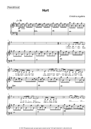 Sheet music, chords Christina Aguilera - Hurt