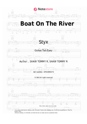 Sheet music, chords Styx - Boat On The River