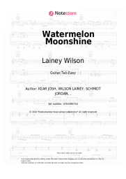 Sheet music, chords Lainey Wilson - Watermelon Moonshine