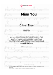 Sheet music, chords Oliver Tree, Robin Schulz - Miss You