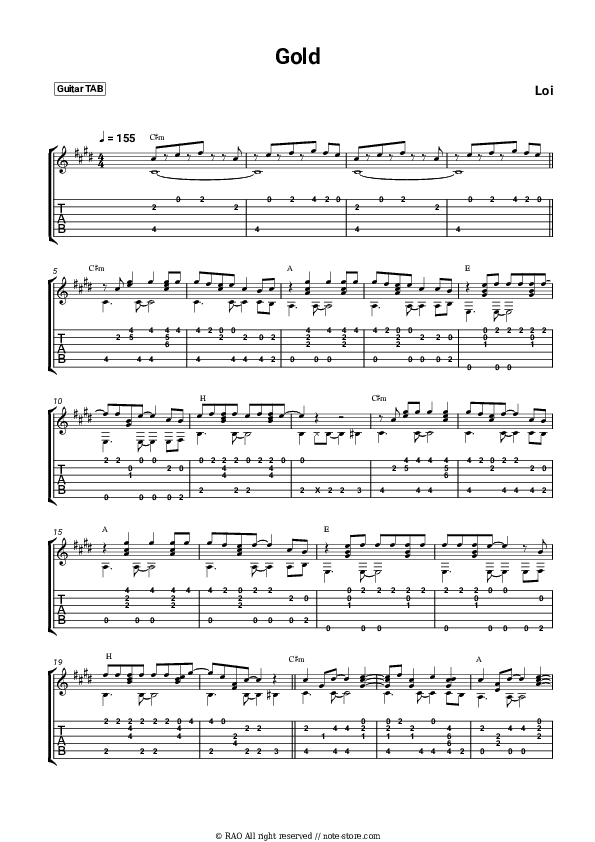 Gold - Loi Tabs - Guitar.Tabs