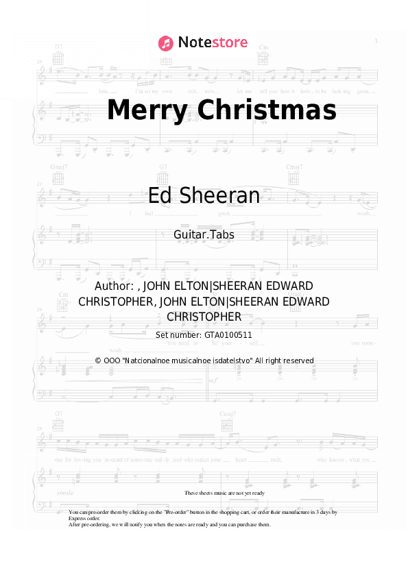 Merry Christmas - Ed Sheeran, Elton John Tabs - Guitar.Tabs