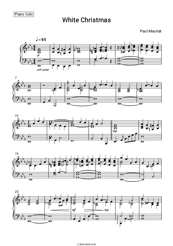 White Christmas - Paul Mauriat Piano Sheet Music - Piano.Solo