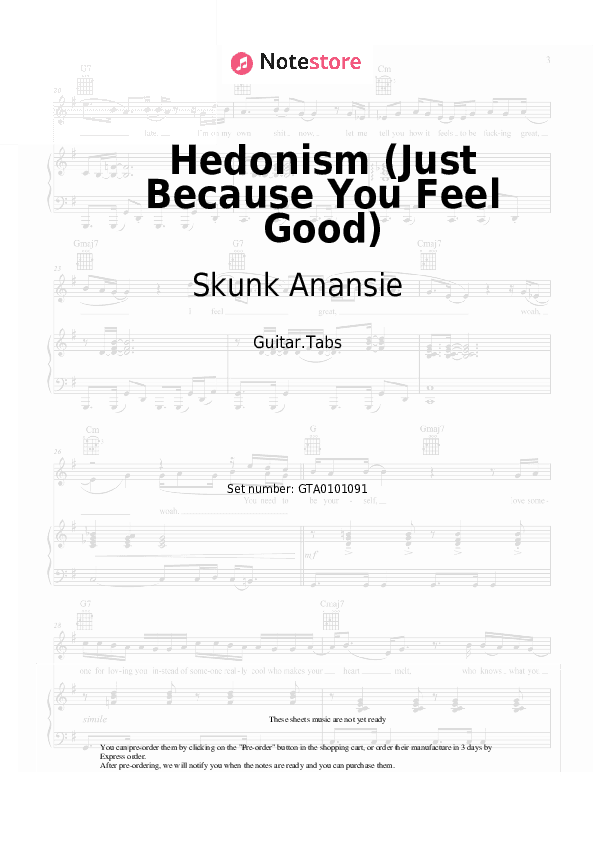 Hedonism (Just Because You Feel Good) - Skunk Anansie Tabs - Guitar.Tabs