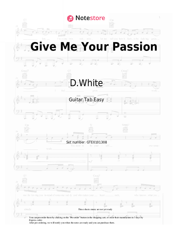 Give Me Your Passion - D.White Tabs Easy - Guitar.Tab.Easy