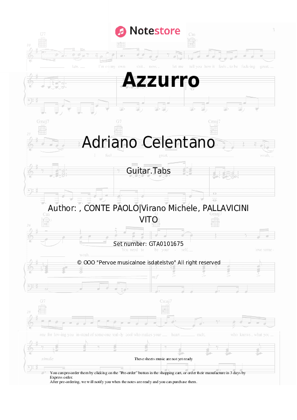 Azzurro - Adriano Celentano Tabs - Guitar.Tabs