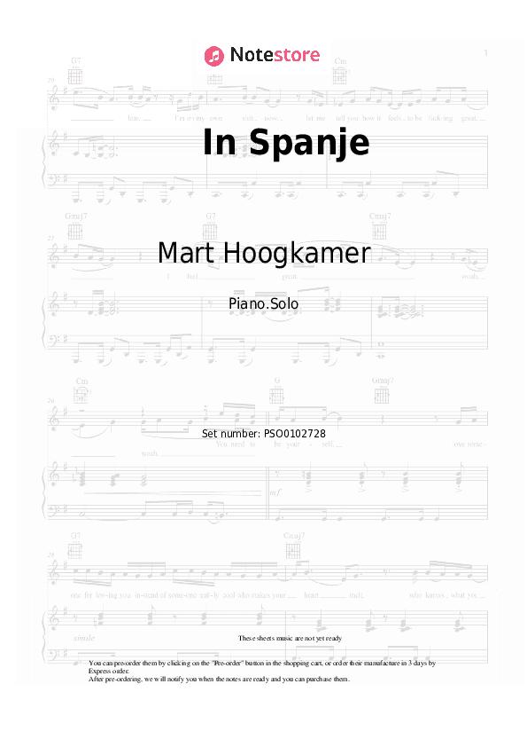 In Spanje - Mart Hoogkamer Piano Sheet Music - Piano.Solo