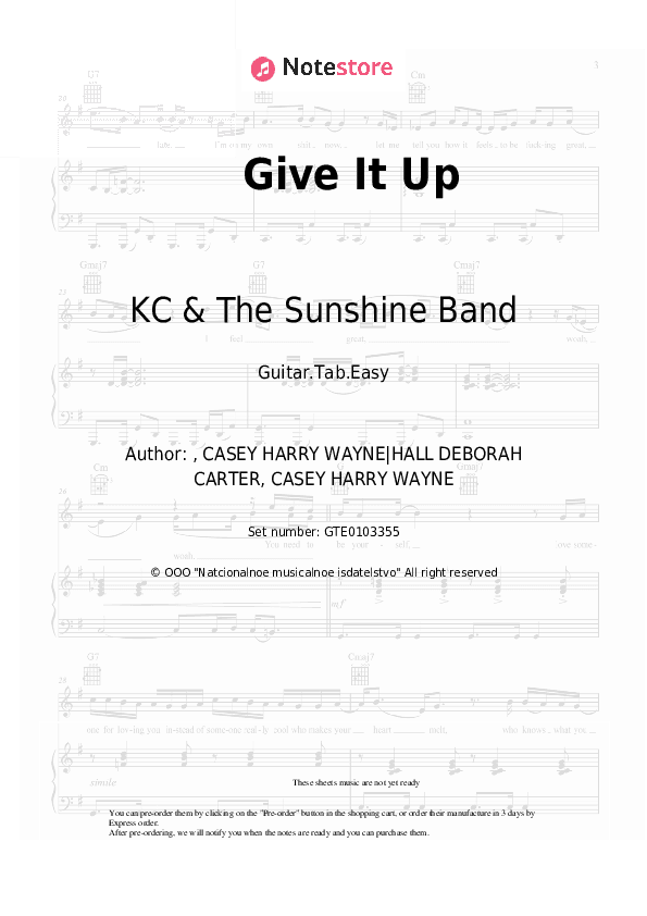 Give It Up - KC & The Sunshine Band Tabs Easy - Guitar.Tab.Easy