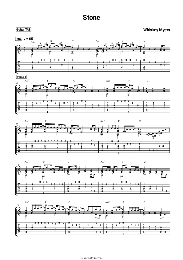 Stone - Whiskey Myers Tabs - Guitar.Tabs