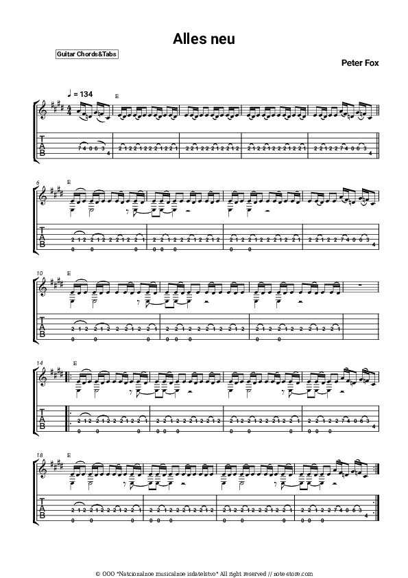 Alles neu - Peter Fox Chords and Tabs - Guitar.Chords&Tabs