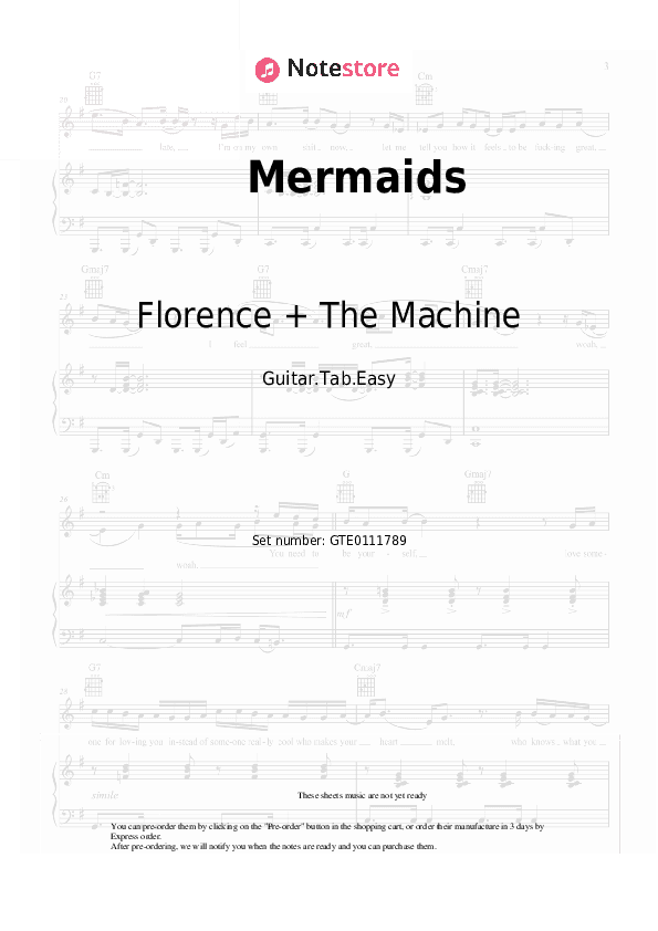 Mermaids - Florence + The Machine Tabs Easy - Guitar.Tab.Easy