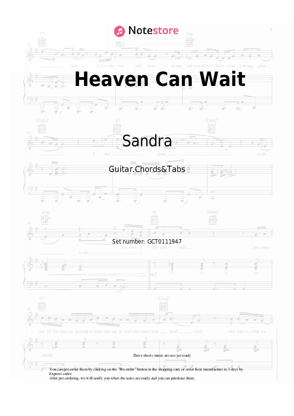 Heaven Can Wait - Sandra Chords and Tabs - Guitar.Chords&Tabs