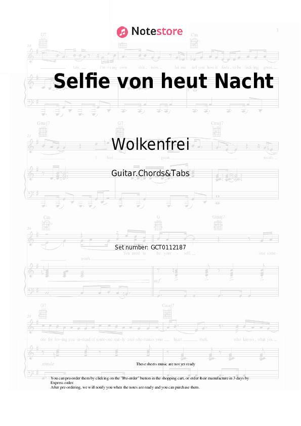 Selfie von heut Nacht - Wolkenfrei Chords and Tabs - Guitar.Chords&Tabs