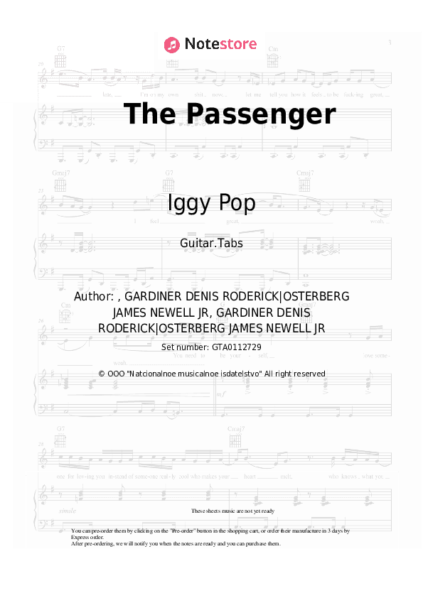 The Passenger - Iggy Pop Tabs - Guitar.Tabs