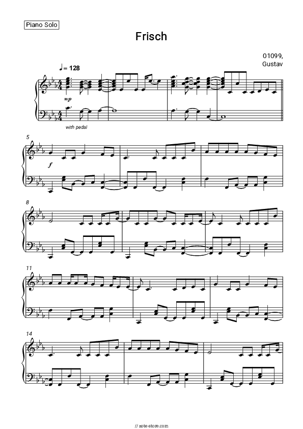 Frisch - 01099, Gustav Piano Sheet Music - Piano.Solo