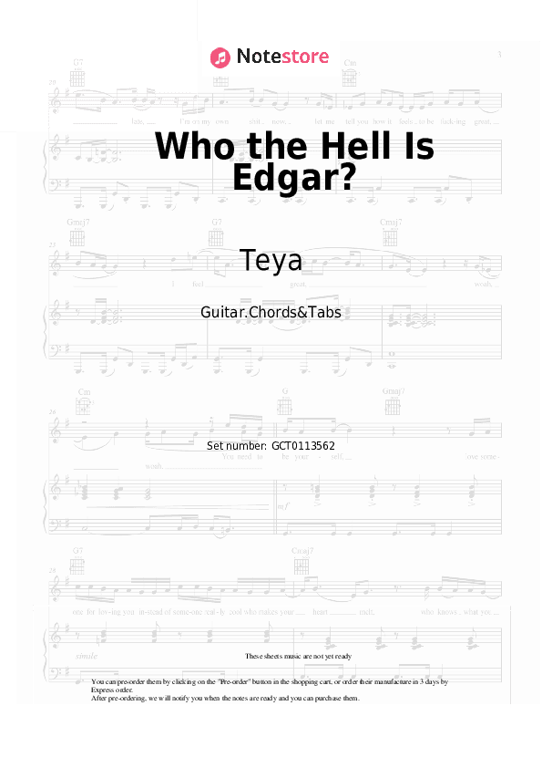 Who the Hell Is Edgar? - Teya, Salena Chords and Tabs - Guitar.Chords&Tabs