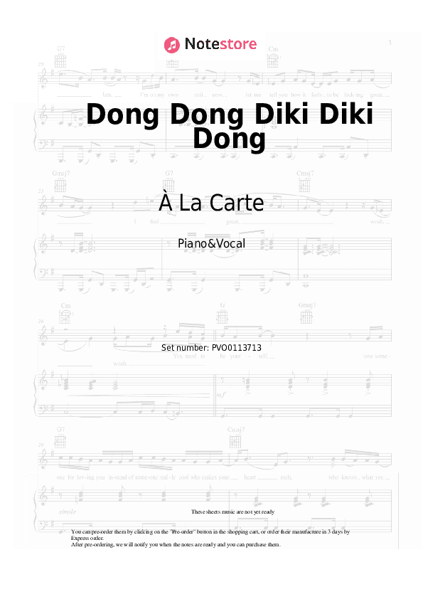 Dong Dong Diki Diki Dong - À La Carte Piano Sheet Music with the Voice part - Piano&Vocal