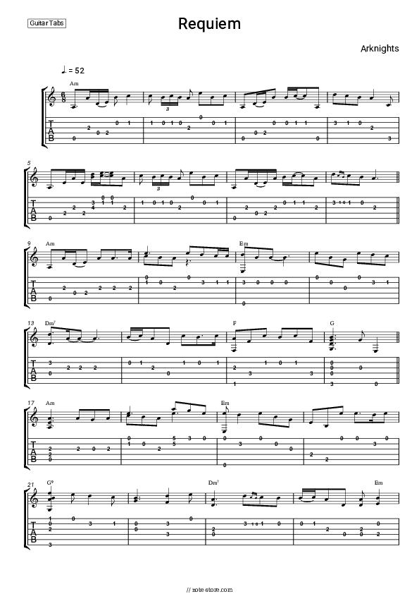 Requiem - Arknights EP Tabs - Guitar.Tabs