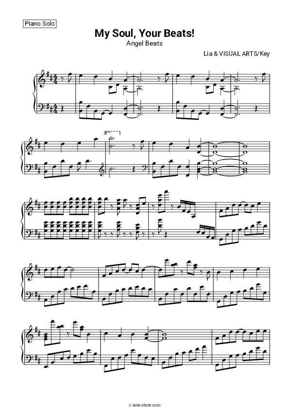 My Soul, Your Beats! - Lia Piano Sheet Music - Piano.Solo