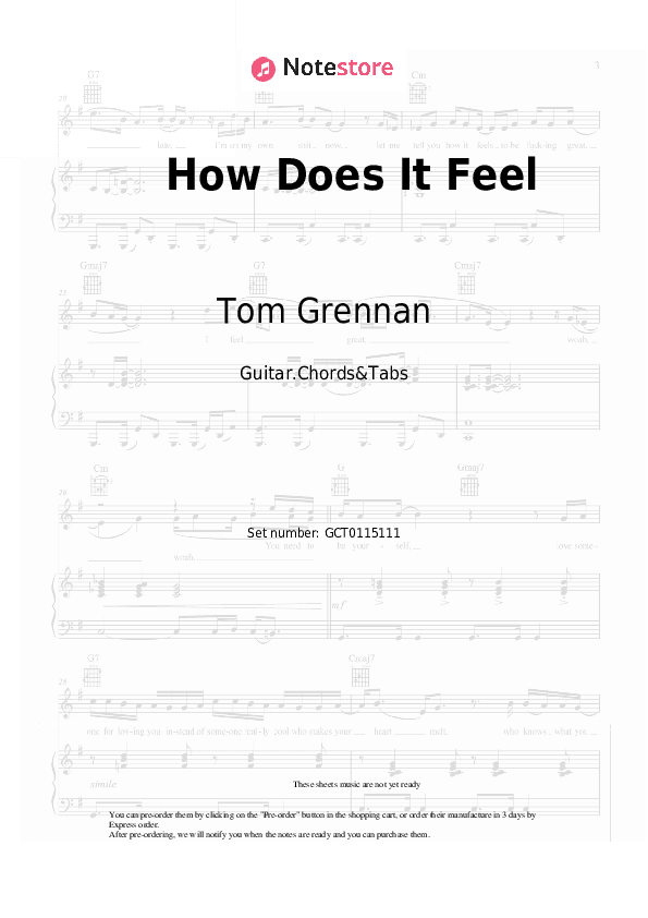 How Does It Feel - Tom Grennan Chords and Tabs - Guitar.Chords&Tabs