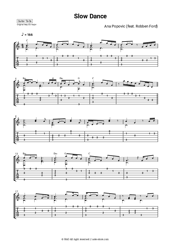 Slow Dance - Ana Popovic, Robben Ford Tabs - Guitar.Tabs