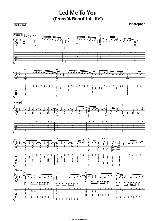 Led Me To You (From ‘A Beautiful Life’) - Christopher Tabs - Guitar.Tabs