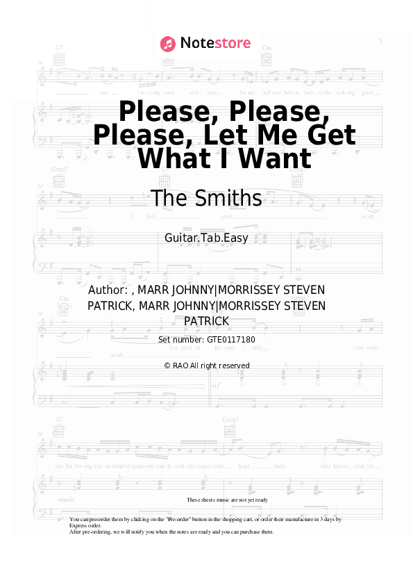 Please, Please, Please, Let Me Get What I Want - The Smiths Tabs Easy - Guitar.Tab.Easy