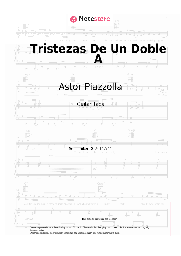 Tristezas De Un Doble A - Astor Piazzolla Tabs - Guitar.Tabs