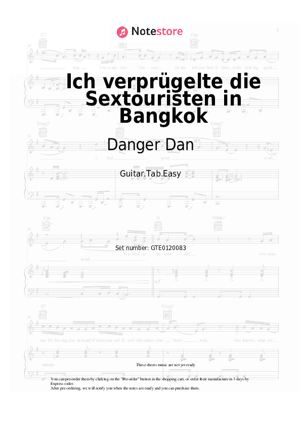 Ich verprügelte die Sextouristen in Bangkok - Danger Dan Tabs Easy - Guitar.Tab.Easy