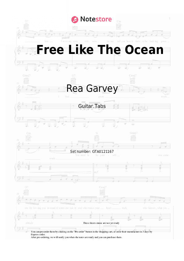 Free Like The Ocean - Rea Garvey Tabs - Guitar.Tabs